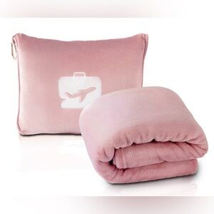 EverSnug Pink Travel Pillow and Blanket Set
